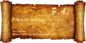 Pápics Anita névjegykártya